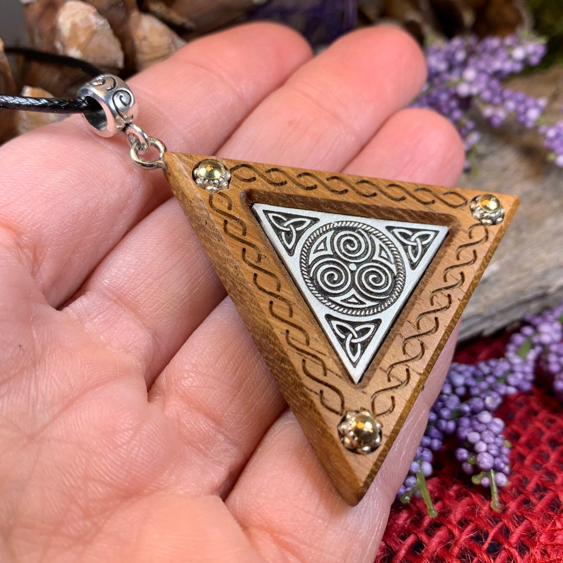 Triple Spiral Necklace, Celtic Necklace, Irish Jewelry, Norse Jewelry, Scotland Jewelry, Anniversary Gift, Boho Jewelry, Mom Gift, Wife Gift