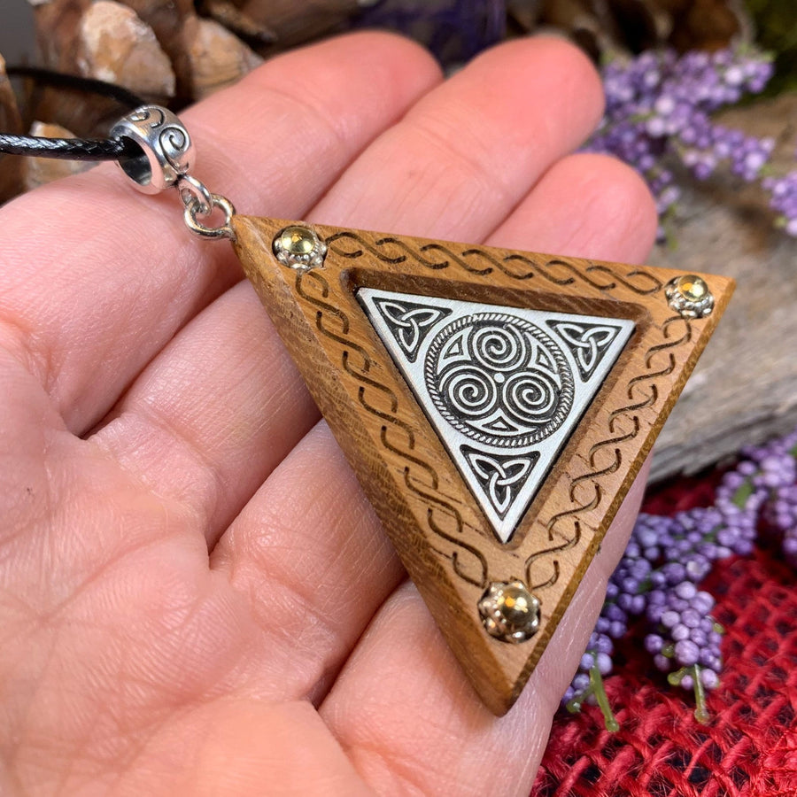 Triple Spiral Necklace, Celtic Necklace, Irish Jewelry, Norse Jewelry, Scotland Jewelry, Anniversary Gift, Boho Jewelry, Mom Gift, Wife Gift