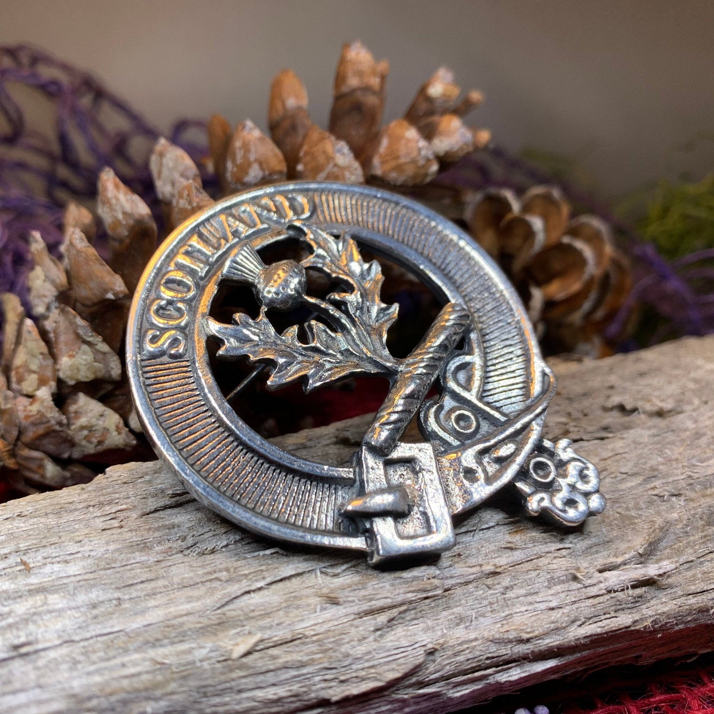 Thistle Brooch, Celtic Jewelry, Scottish Pin, Scotland Brooch, Celtic Brooch, Anniversary Gift, Cap Badge Pin, Bagpiper Gift, Plaid Pin