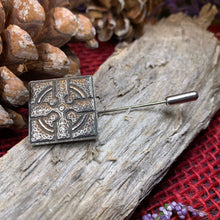 Load image into Gallery viewer, Celtic Cross Stick Pin, Irish Jewelry, First Communion Gift, Ireland Jewelry, Groom Gift, Mens Lapel Pin, Wedding Jewelry, Tie Tac Pin
