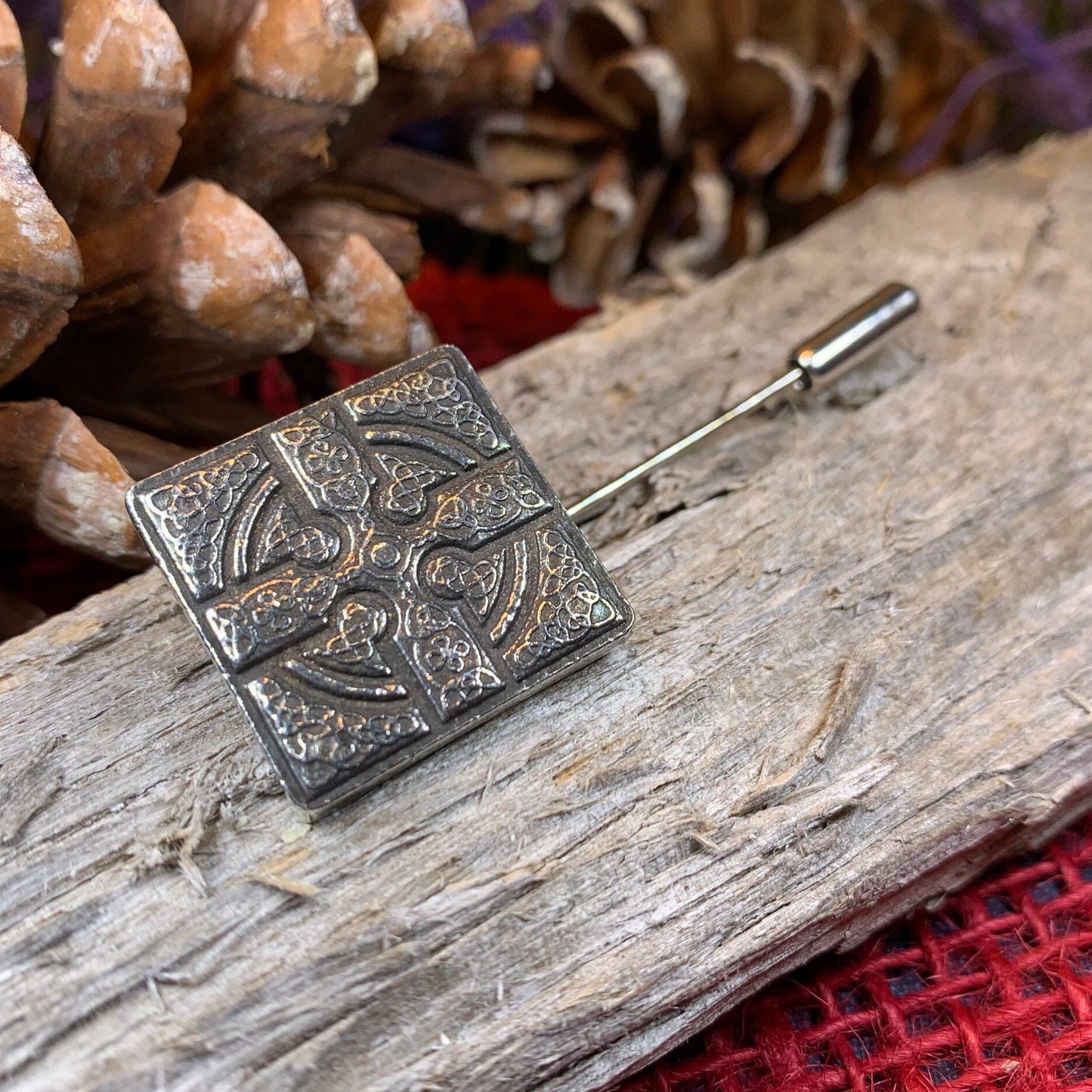 Celtic Cross Stick Pin, Irish Jewelry, First Communion Gift, Ireland Jewelry, Groom Gift, Mens Lapel Pin, Wedding Jewelry, Tie Tac Pin