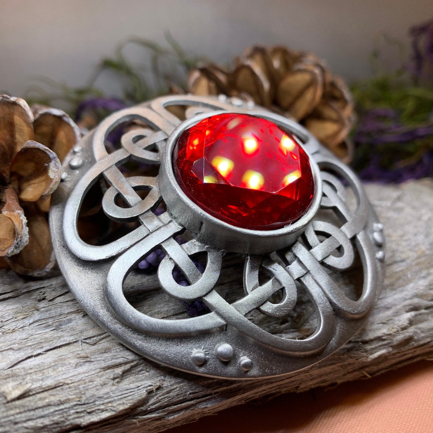 Celtic Knot Brooch, Celtic Pin, Scottish Tartan Pin, Irish Jewelry, Norse Jewelry, Ireland Pin, Scotland Jewelry, Viking Jewelry, Plaid Pin