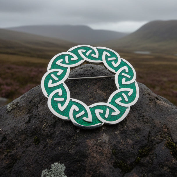 Celtic Brooch, Celtic Jewelry, Irish Jewelry, Scotland Jewelry, Anniversary Gift, Ireland Brooch, Enamel Jewelry, Celtic Pin, Wife Gift
