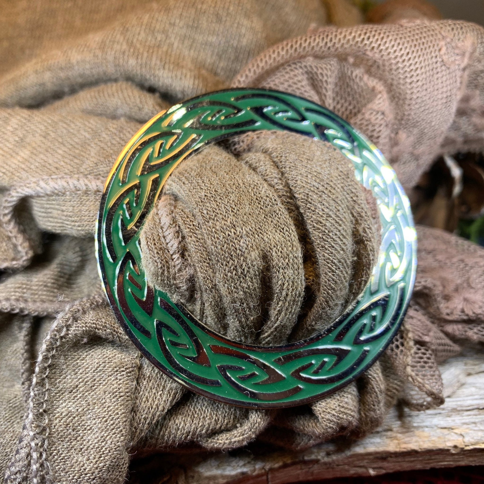 Celtic Birds Enamel Scarf Ring - Gift Boxed