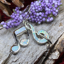 Load image into Gallery viewer, Music Earrings, Music Note Jewelry, G Clef Jewelry, Opal Jewelry, Anniversary Gift, Music Teacher Gift, Music Jewelry, Choir Gift, Band Gift
