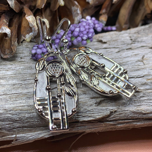 Mackintosh Earrings, Scotland Jewelry, Scottish Jewelry, Art Deco Jewelry, Anniversary Gift, Flower Earrings, Nature Jewelry, Amethyst Gift