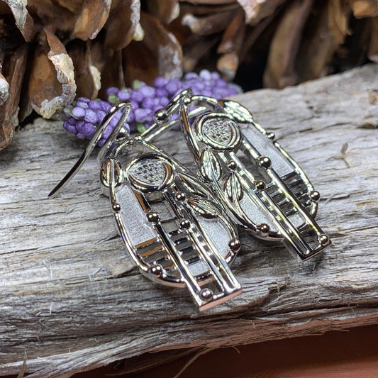 Mackintosh Earrings, Scotland Jewelry, Scottish Jewelry, Art Deco Jewelry, Anniversary Gift, Flower Earrings, Nature Jewelry, Amethyst Gift