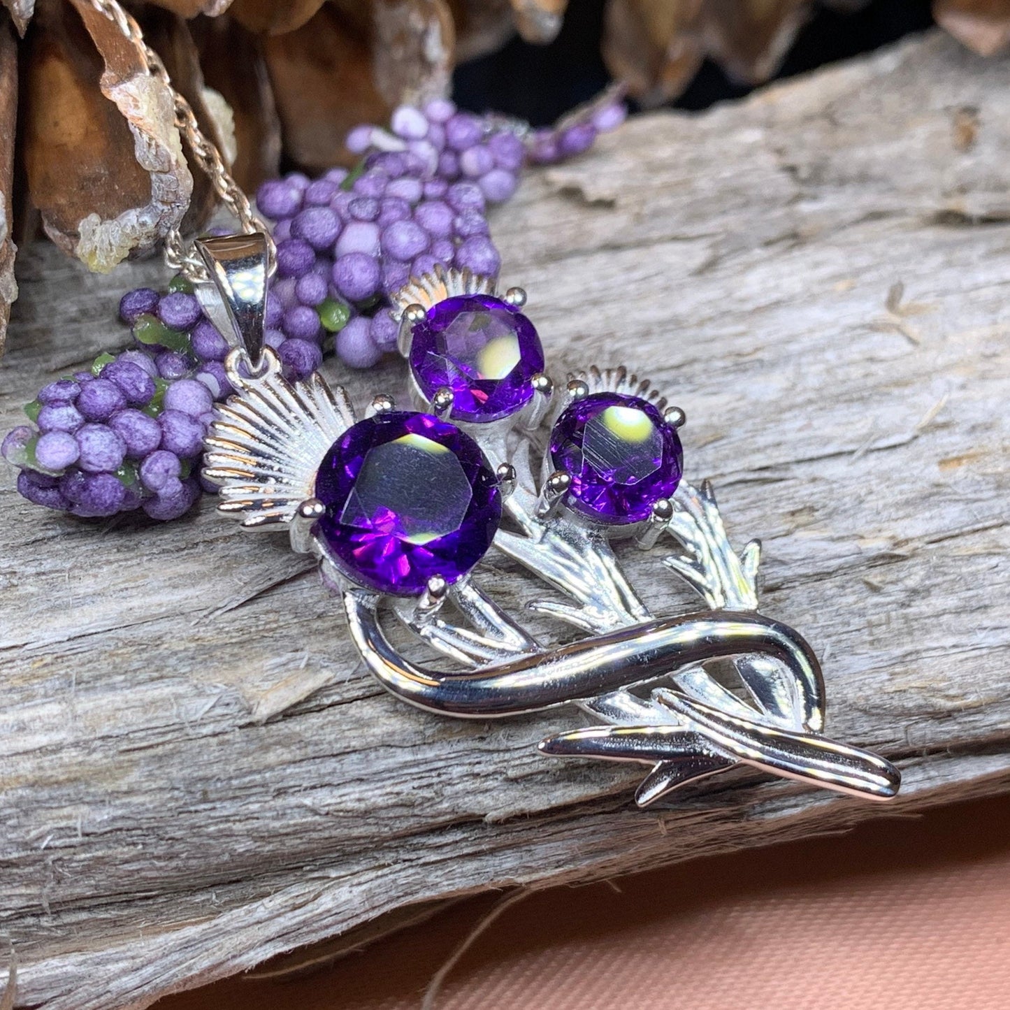 Thistle Necklace, Celtic Jewelry, Scotland Jewelry, Wife Gift, Celtic Knot Jewelry, Outlander Jewelry, Anniversary Gift, Scottish Necklace