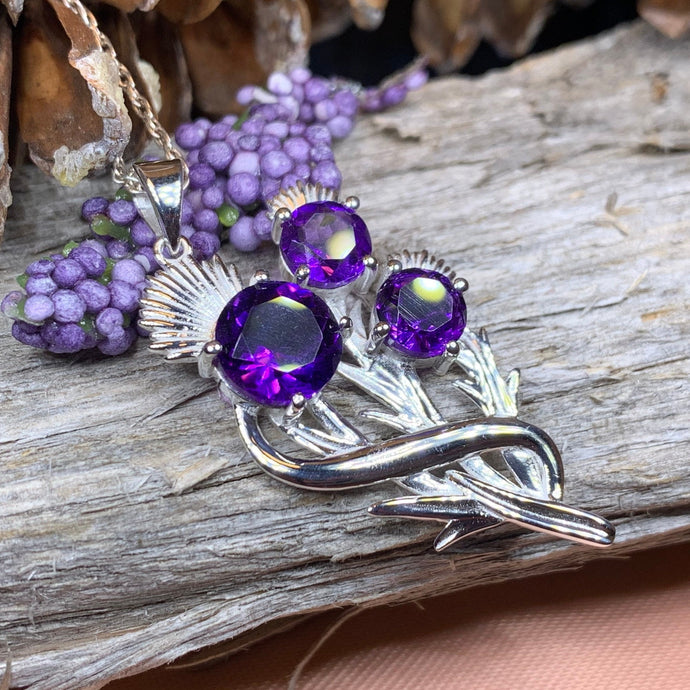 Thistle Necklace, Celtic Jewelry, Scotland Jewelry, Wife Gift, Celtic Knot Jewelry, Outlander Jewelry, Anniversary Gift, Scottish Necklace