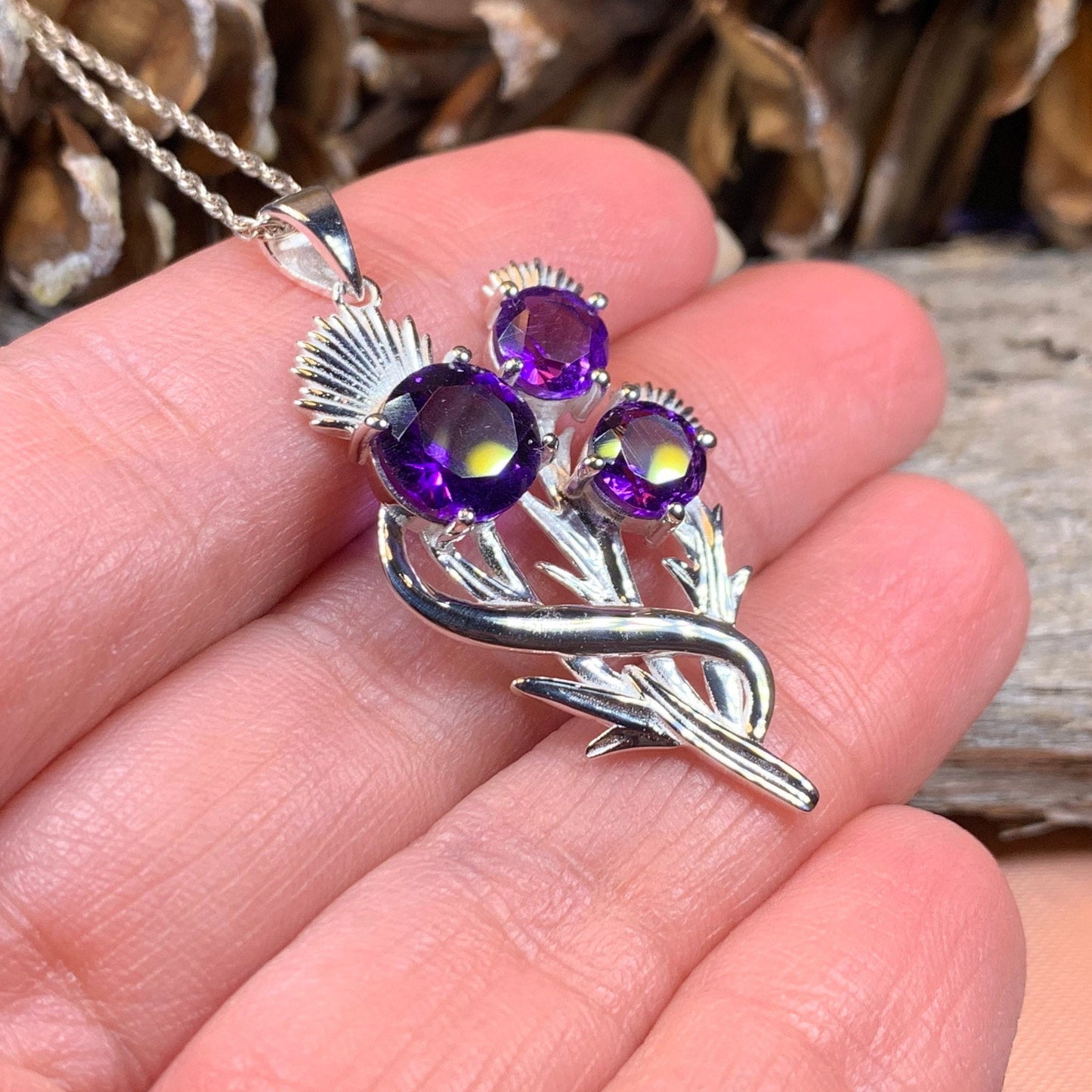 Thistle Necklace, Celtic Jewelry, Scotland Jewelry, Wife Gift, Celtic Knot Jewelry, Outlander Jewelry, Anniversary Gift, Scottish Necklace