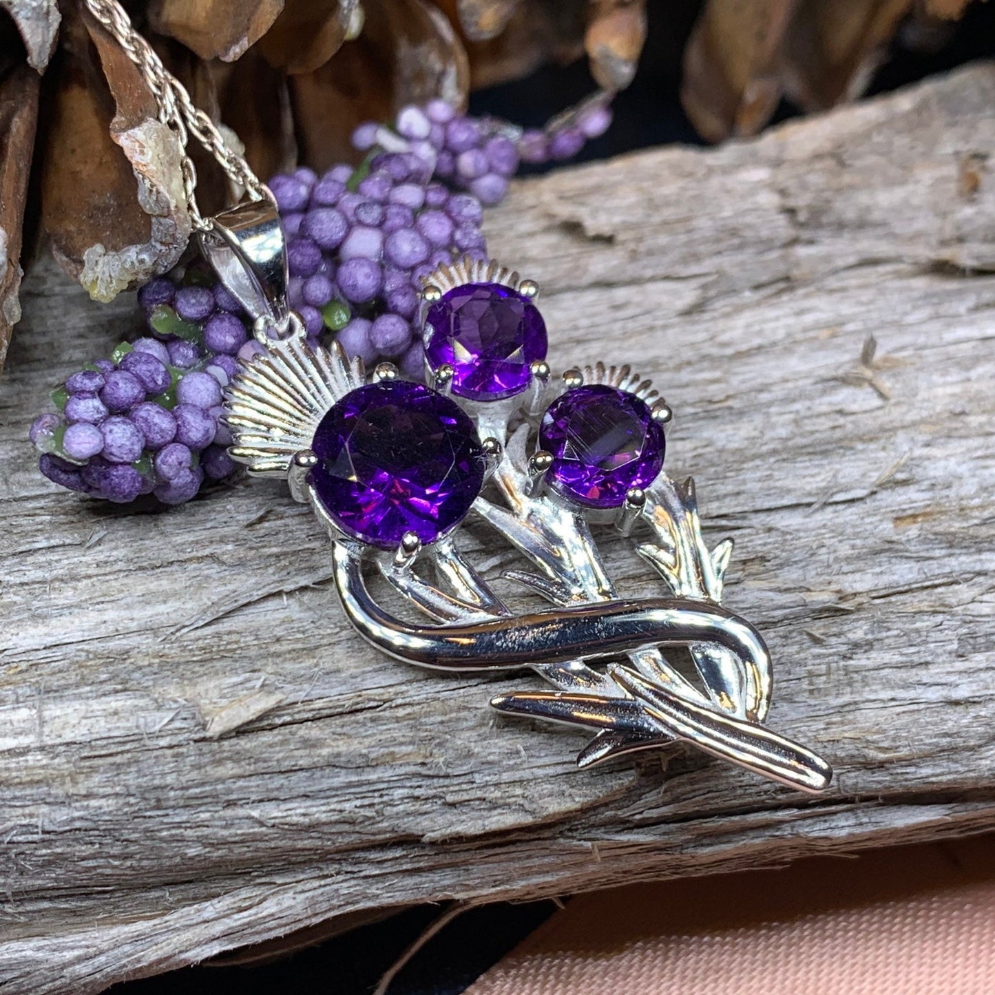 Thistle Necklace, Celtic Jewelry, Scotland Jewelry, Wife Gift, Celtic Knot Jewelry, Outlander Jewelry, Anniversary Gift, Scottish Necklace