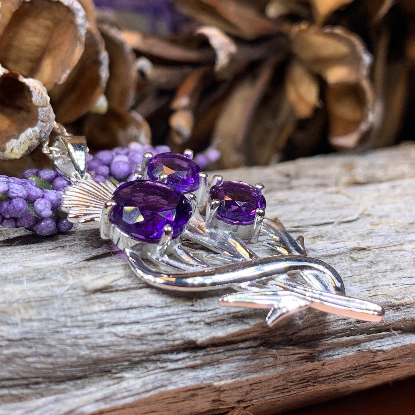 Thistle Necklace, Celtic Jewelry, Scotland Jewelry, Wife Gift, Celtic Knot Jewelry, Outlander Jewelry, Anniversary Gift, Scottish Necklace