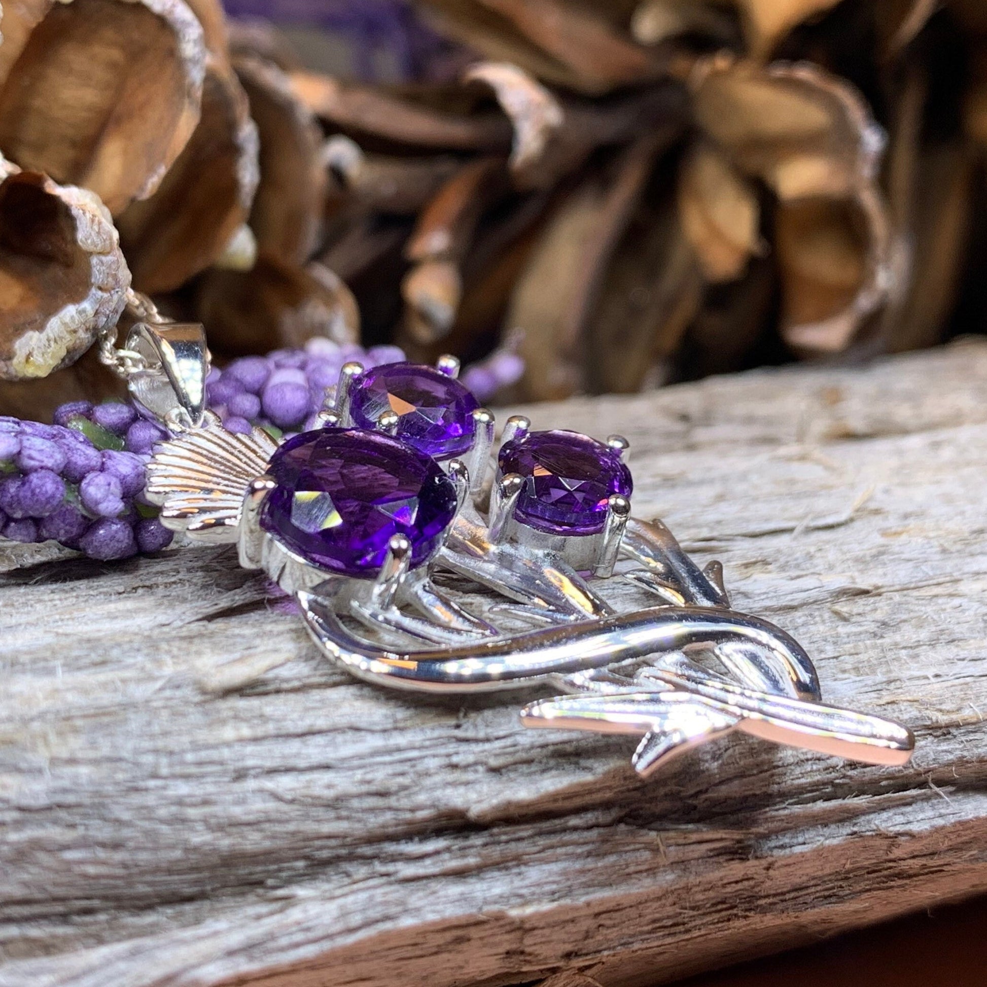 Thistle Necklace, Celtic Jewelry, Scotland Jewelry, Wife Gift, Celtic Knot Jewelry, Outlander Jewelry, Anniversary Gift, Scottish Necklace