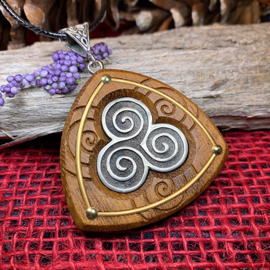 Triple Spiral Necklace, Celtic Necklace, Irish Jewelry, Norse Jewelry, Scotland Jewelry, Anniversary Gift, Boho Jewelry, Mom Gift, Wife Gift