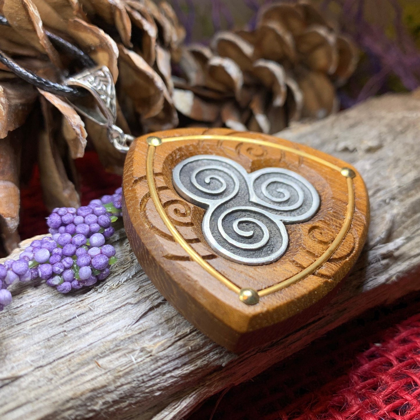 Triple Spiral Necklace, Celtic Necklace, Irish Jewelry, Norse Jewelry, Scotland Jewelry, Anniversary Gift, Boho Jewelry, Mom Gift, Wife Gift