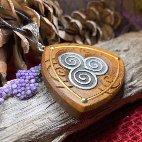 Load image into Gallery viewer, Triple Spiral Necklace, Celtic Necklace, Irish Jewelry, Norse Jewelry, Scotland Jewelry, Anniversary Gift, Boho Jewelry, Mom Gift, Wife Gift
