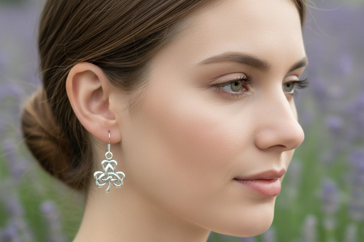 Shamrock Earrings, Celtic Jewelry, Trinity Knot Jewelry, Celtic Knot Jewelry, Irish Jewelry, Wiccan Jewelry, Clover Jewelry, Ireland Gift