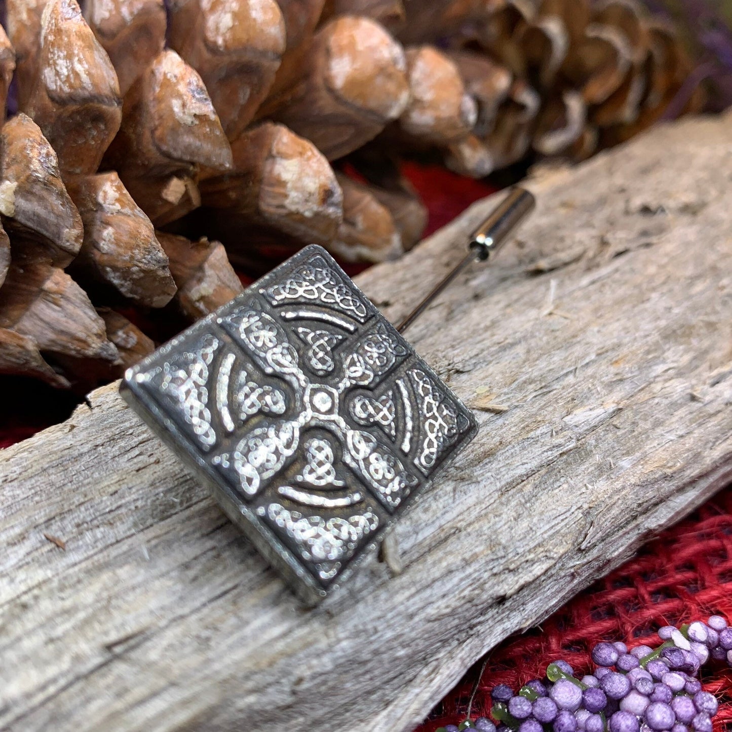 Celtic Cross Stick Pin, Irish Jewelry, First Communion Gift, Ireland Jewelry, Groom Gift, Mens Lapel Pin, Wedding Jewelry, Tie Tac Pin