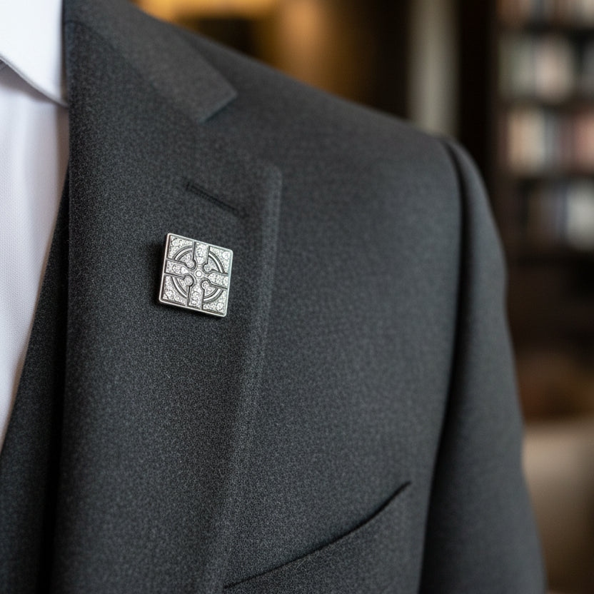 Celtic Cross Stick Pin, Irish Jewelry, First Communion Gift, Ireland Jewelry, Groom Gift, Mens Lapel Pin, Wedding Jewelry, Tie Tac Pin