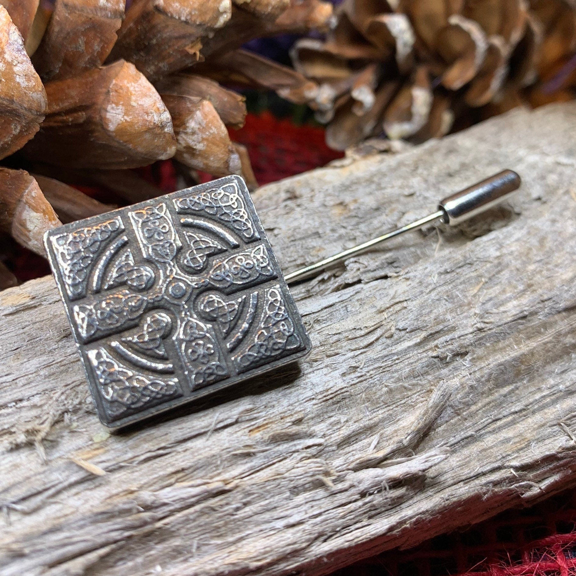 Celtic Cross Stick Pin, Irish Jewelry, First Communion Gift, Ireland Jewelry, Groom Gift, Mens Lapel Pin, Wedding Jewelry, Tie Tac Pin