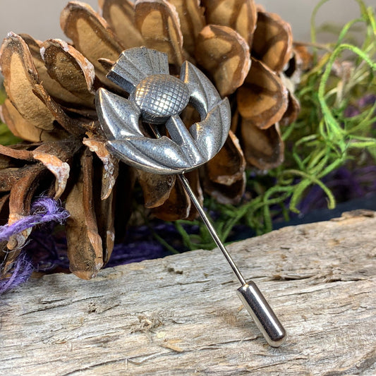 Thistle Stick Pin, Scottish Jewelry, Lapel Pin, Celtic Pin, Outlander Jewelry, Groom Gift, Scotland Gift, Wedding Jewelry, Tie Tac Pin