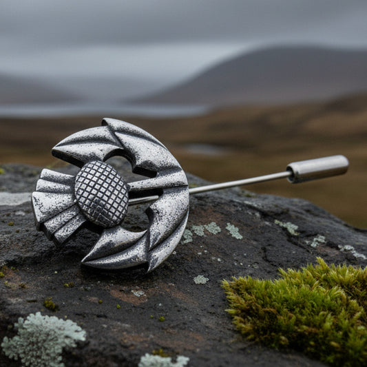 Thistle Stick Pin, Scottish Jewelry, Lapel Pin, Celtic Pin, Outlander Jewelry, Groom Gift, Scotland Gift, Wedding Jewelry, Tie Tac Pin