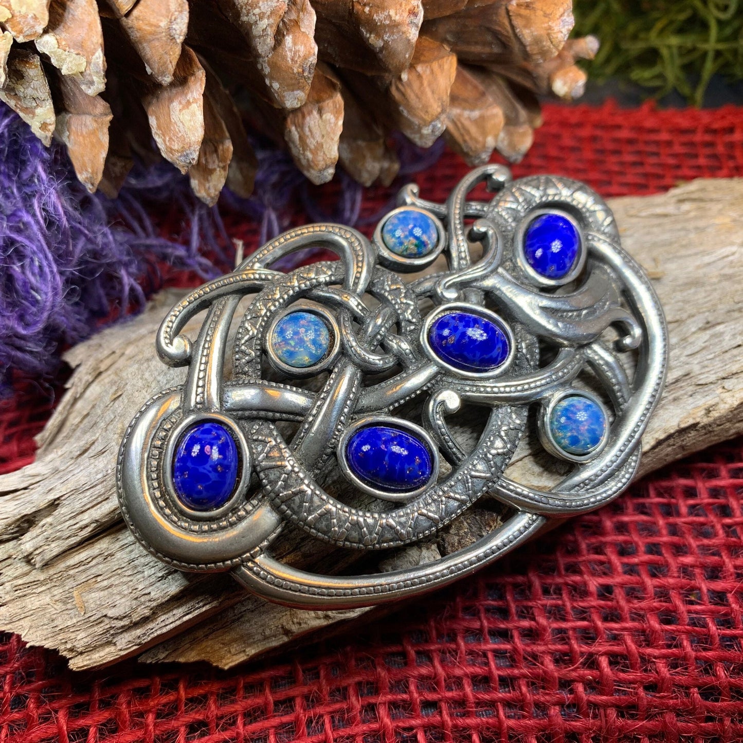 Celtic Dragon Brooch, Celtic Jewelry, Viking Jewelry, Celtic Pin, Anniversary Gift, Irish Jewelry, Norse Jewelry, Scotland Jewelry, Opal