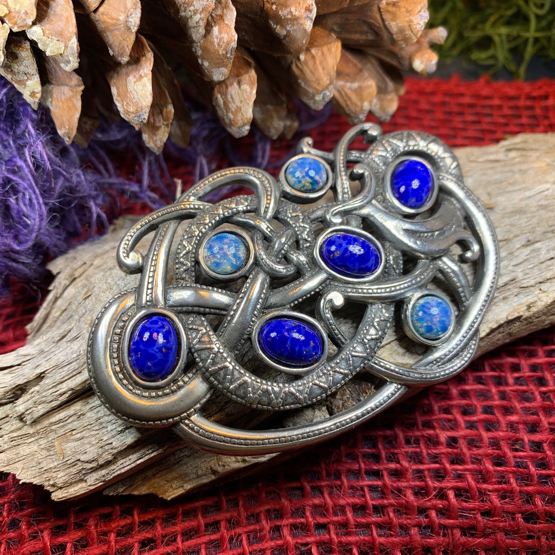 Celtic Dragon Brooch, Celtic Jewelry, Viking Jewelry, Celtic Pin, Anniversary Gift, Irish Jewelry, Norse Jewelry, Scotland Jewelry, Opal