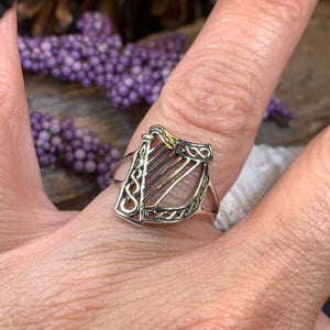 Harp Ring, Celtic Jewelry, Irish Jewelry, Harp Jewelry, Ireland Gift, Irish Dance Gift, Anniversary Gift, Music Jewelry, Silver Celtic Ring