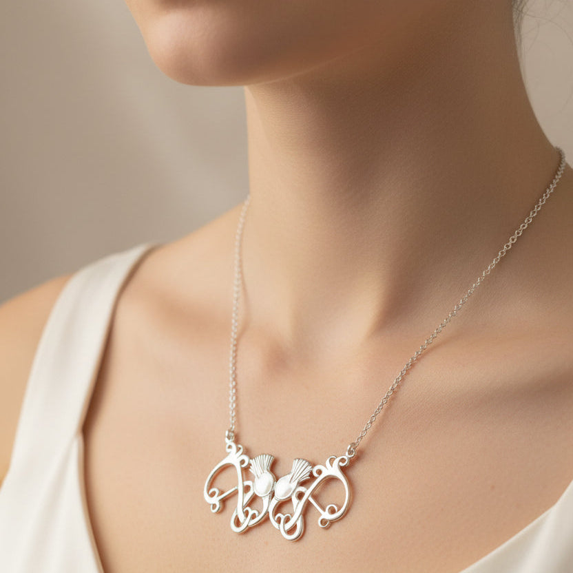 Thistle Necklace, Scotland Jewelry, Celtic Jewelry, Bridal Jewelry, Anniversary, Gift for Her, Graduation Gift, Wife Gift, Girlfriend Gift