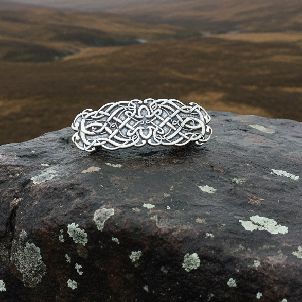Celtic Knot Hair Clip, Celtic Barrette, Irish Jewelry, Pagan Jewelry, Friendship Gift, Wiccan Jewelry, Norse Jewelry, Art Deco  Barrette