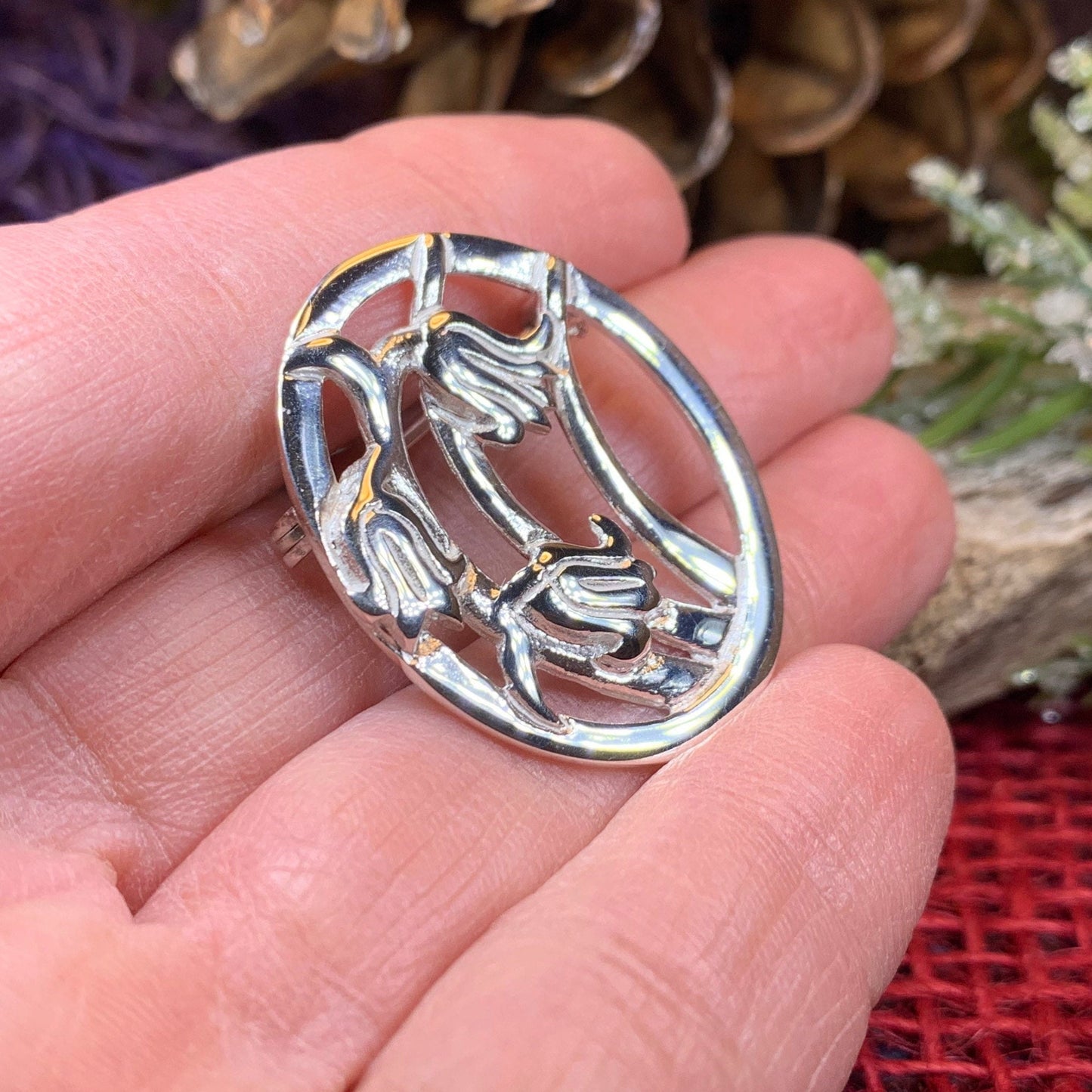 Bluebells Brooch, Scottish Pin, Anniversary Gift, Scotland Jewelry, Flower Jewelry, Celtic Jewelry, Nature Jewelry, Woodland Flower Pin
