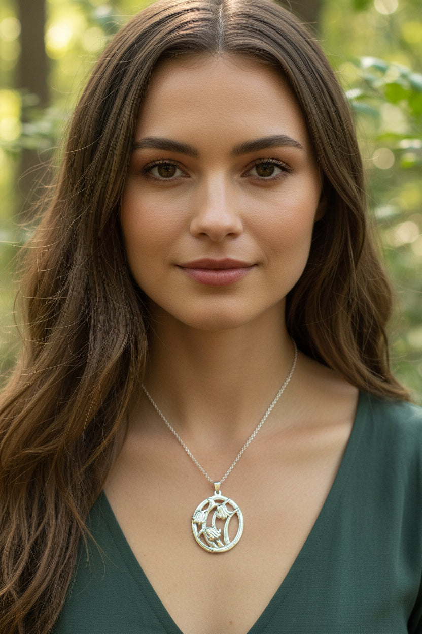 Bluebell Necklace, Anniversary Gift, Scotland Jewelry, Flower Jewelry, Celtic Jewelry, Nature Jewelry, Scottish Jewelry, Flower Pendant