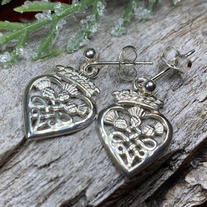 Luckenbooth Earrings, Scotland Jewelry, Celtic Jewelry, Scottish Post Earrings, Anniversary Gift, Bridal Jewelry, Heart Jewelry, Mom Gift
