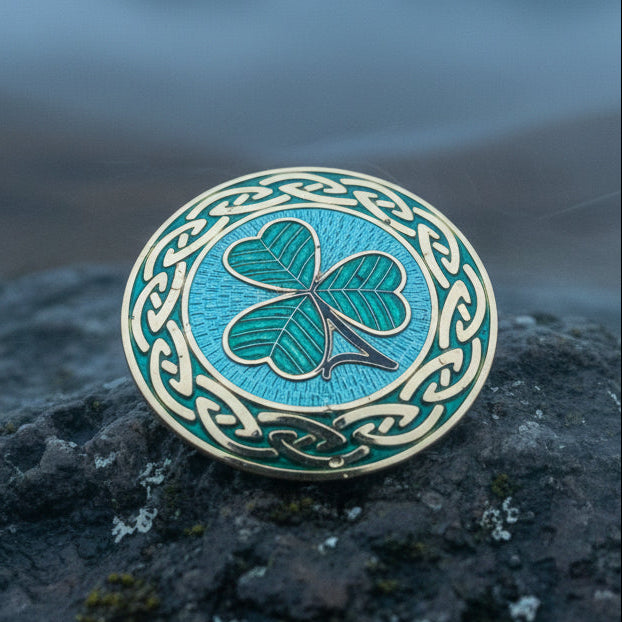 Celtic Shamrock Brooch, Shamrock Jewelry, Irish Brooch, Scarf Pin, Coat Pin, Enamel Jewelry, Irish Jewelry, Ireland Pin, Mom Gift, Lapel Pin