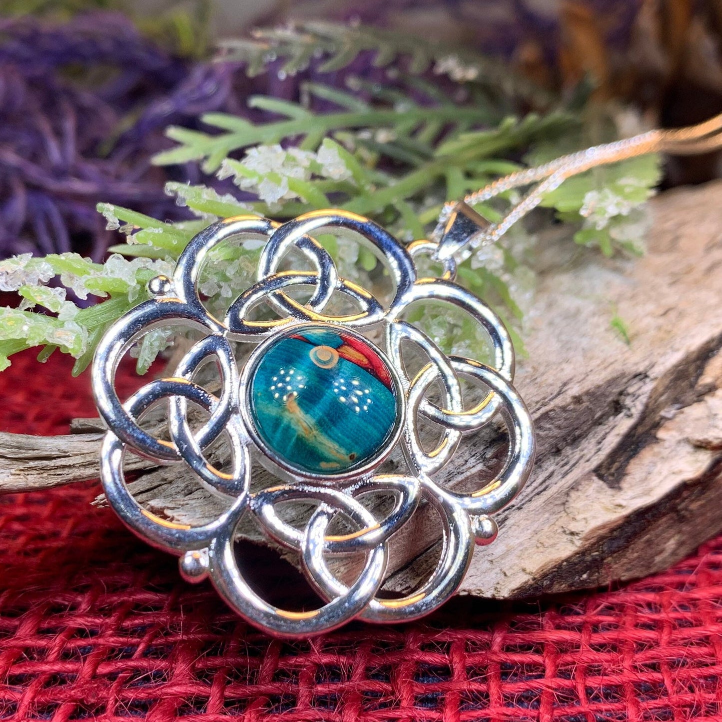Celtic Knot Necklace, Scotland Necklace, Celtic Jewelry, Nature Necklace, Norse Jewelry, Heathergem Gift, Graduation Gift, Anniversary Gift