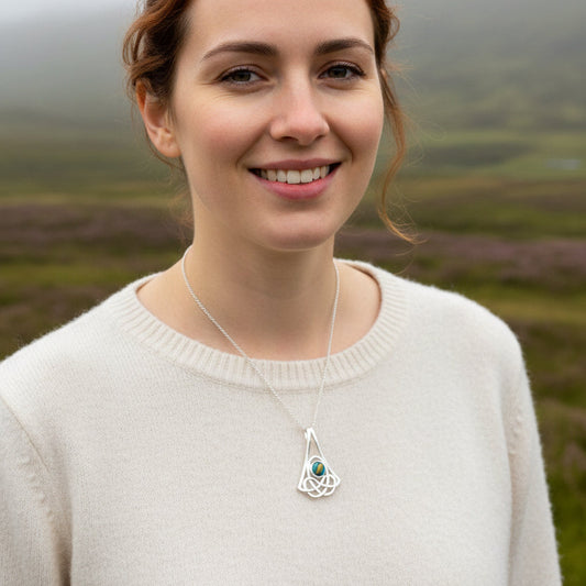 Celtic Knot Necklace, Scotland Necklace, Celtic Jewelry, Nature Necklace, Norse Jewelry, Heathergem Gift, Graduation Gift, Anniversary Gift