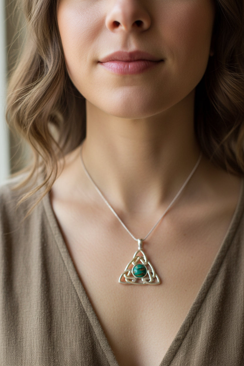 Celtic Knot Necklace, Scotland Necklace, Celtic Jewelry, Nature Necklace, Norse Jewelry, Heathergem Gift, Graduation Gift, Anniversary Gift