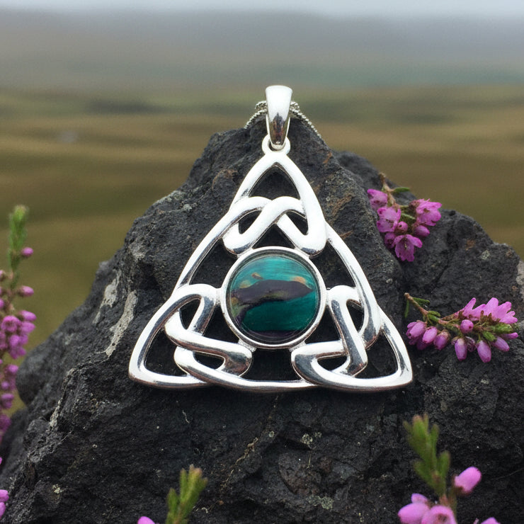 Celtic Knot Necklace, Scotland Necklace, Celtic Jewelry, Nature Necklace, Norse Jewelry, Heathergem Gift, Graduation Gift, Anniversary Gift