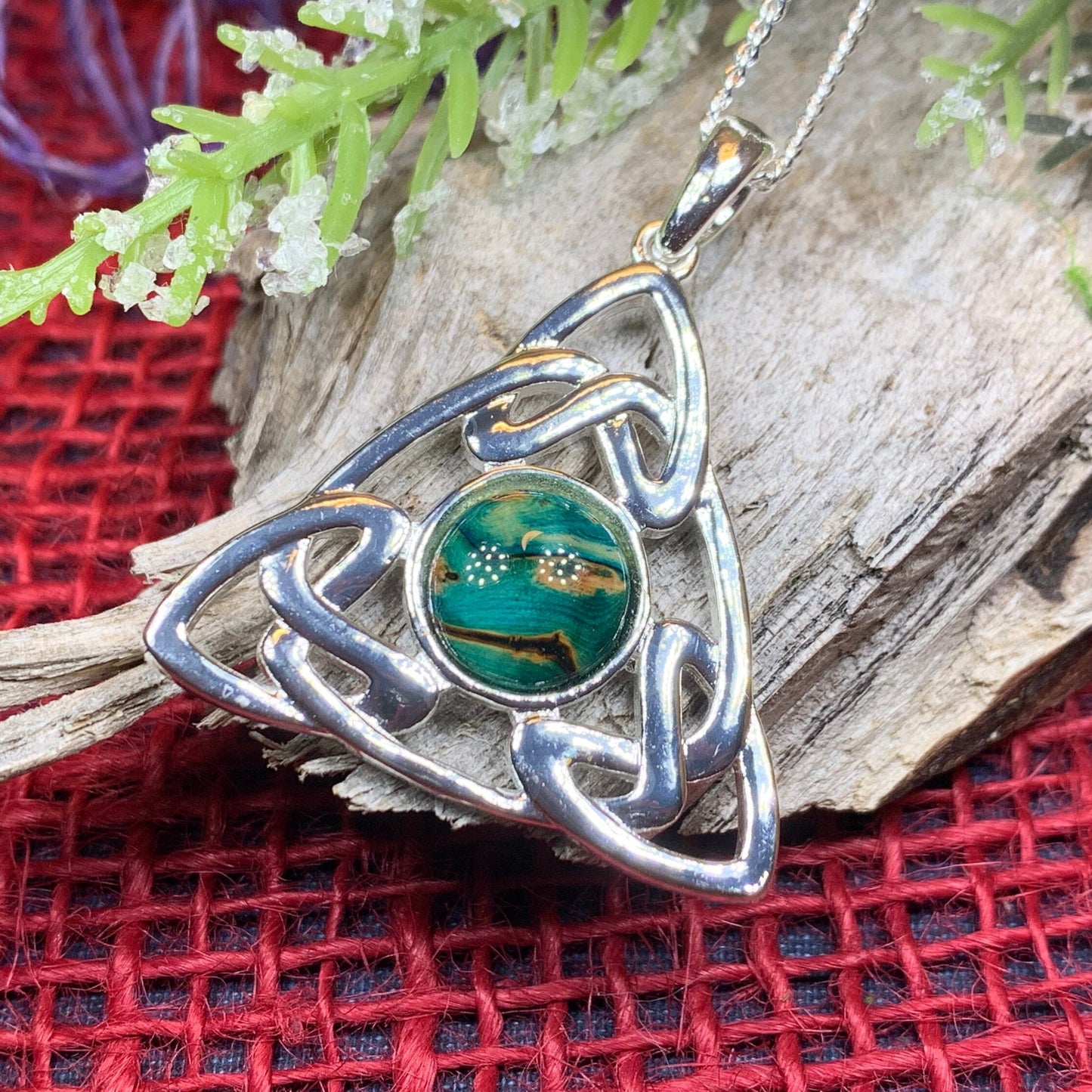 Celtic Knot Necklace, Scotland Necklace, Celtic Jewelry, Nature Necklace, Norse Jewelry, Heathergem Gift, Graduation Gift, Anniversary Gift