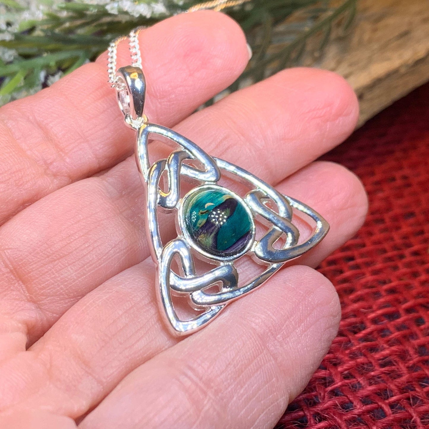 Celtic Knot Necklace, Scotland Necklace, Celtic Jewelry, Nature Necklace, Norse Jewelry, Heathergem Gift, Graduation Gift, Anniversary Gift