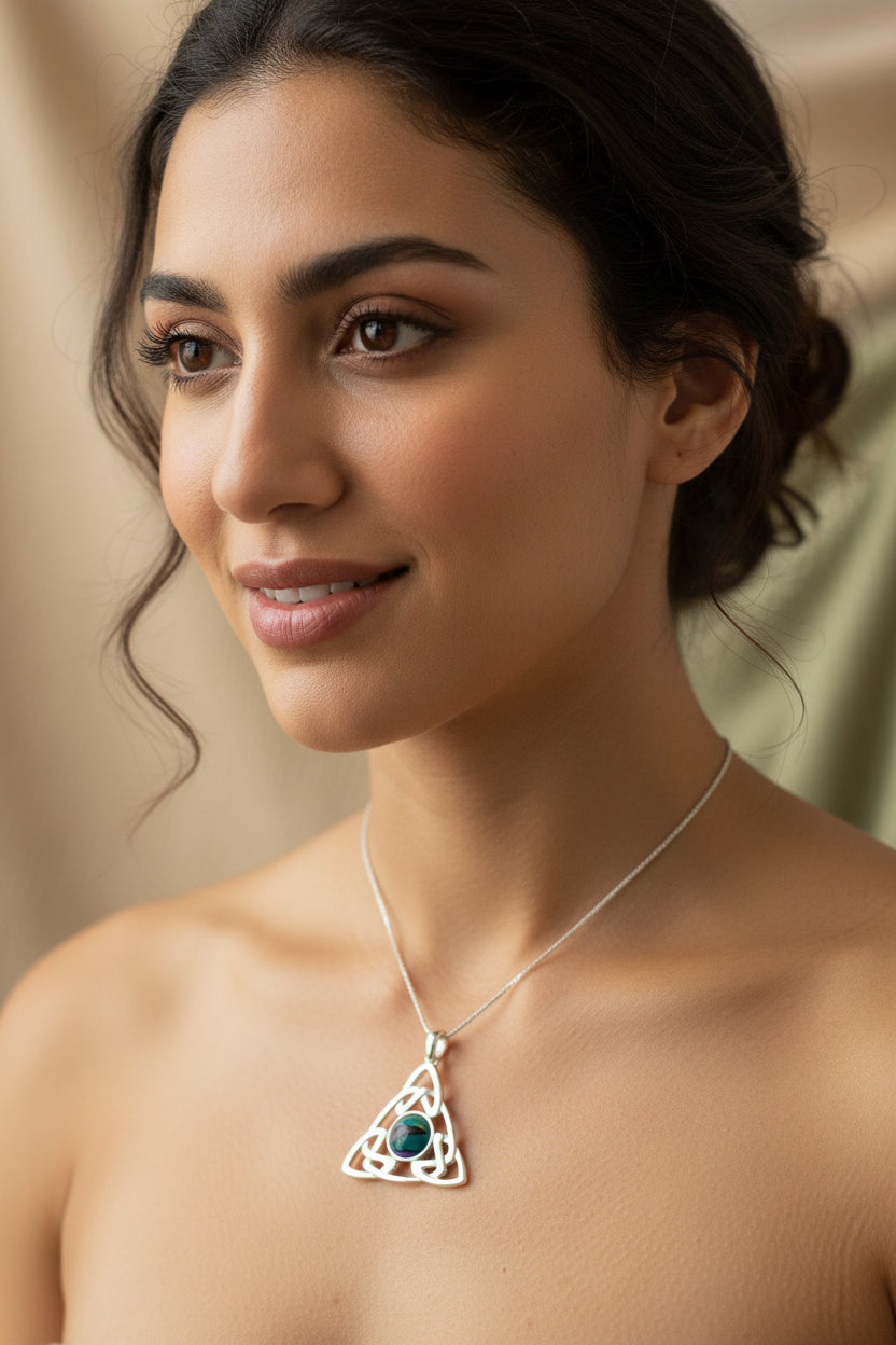 Celtic Knot Necklace, Scotland Necklace, Celtic Jewelry, Nature Necklace, Norse Jewelry, Heathergem Gift, Graduation Gift, Anniversary Gift