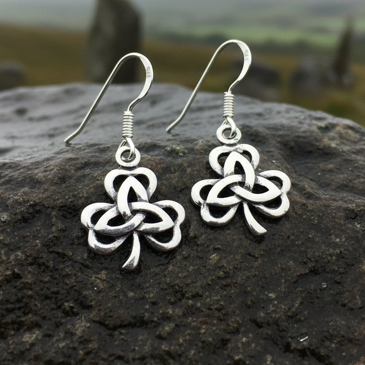 Shamrock Earrings, Celtic Jewelry, Trinity Knot Jewelry, Celtic Knot Jewelry, Irish Jewelry, Wiccan Jewelry, Clover Jewelry, Ireland Gift