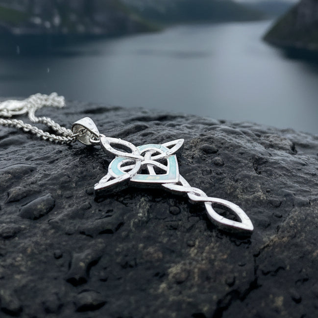Celtic Cross Necklace, Irish Jewelry, Celtic Jewelry, First Communion Gift, Confirmation Gift, Irish Cross, Religious Jewelry, Opal Mom Gift