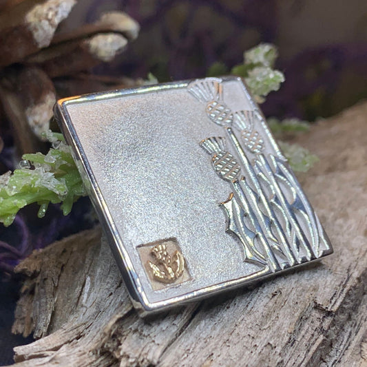 Thistle Brooch, Scotland Jewelry, Outlander Jewelry, Bridal Brooch, Thistle Jewelry, Scottish Jewelry, Celtic Brooch, Art Deco Silver Pin