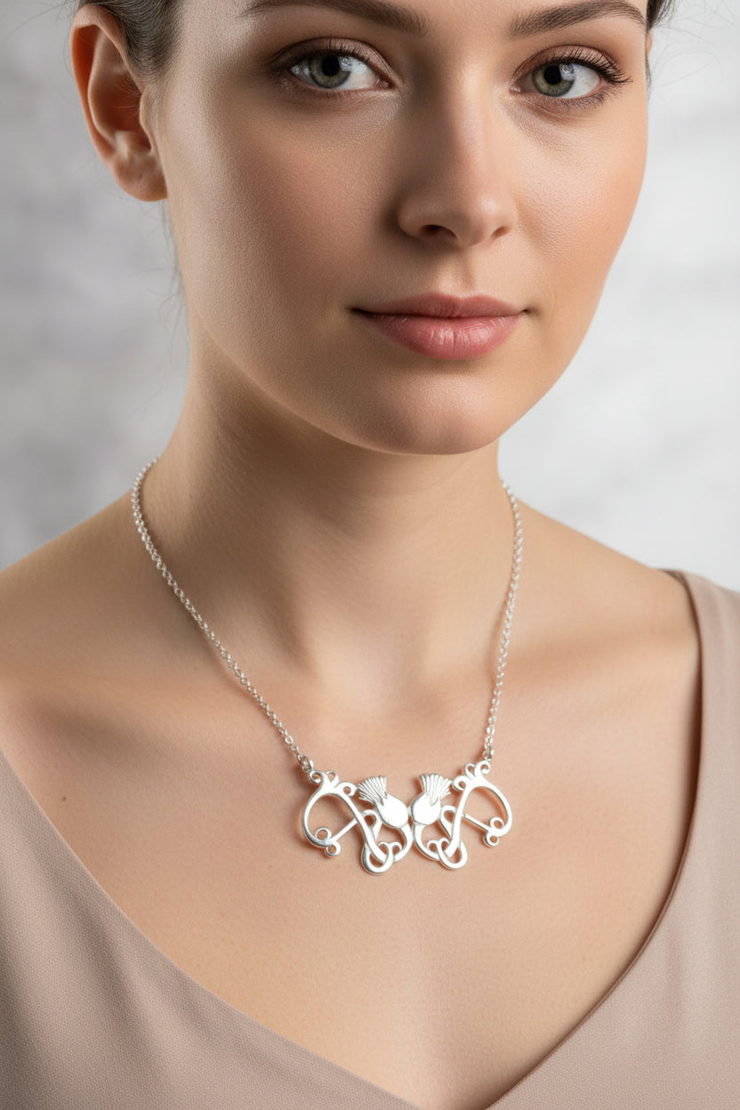 Thistle Necklace, Scotland Jewelry, Celtic Jewelry, Bridal Jewelry, Anniversary, Gift for Her, Graduation Gift, Wife Gift, Girlfriend Gift