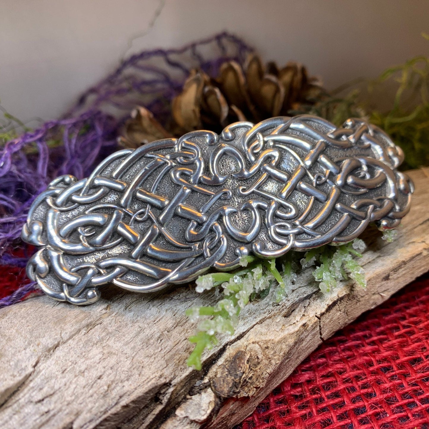 Celtic Knot Hair Clip, Celtic Barrette, Irish Jewelry, Pagan Jewelry, Friendship Gift, Wiccan Jewelry, Norse Jewelry, Art Deco  Barrette