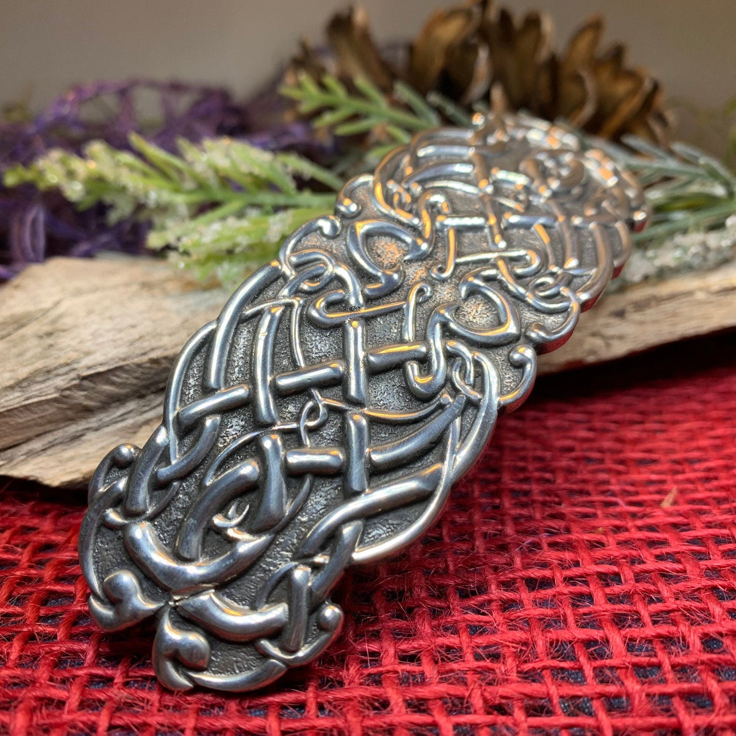 Celtic Knot Hair Clip, Celtic Barrette, Irish Jewelry, Pagan Jewelry, Friendship Gift, Wiccan Jewelry, Norse Jewelry, Art Deco  Barrette