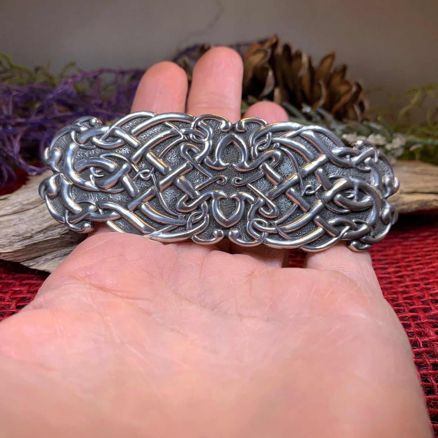 Celtic Knot Hair Clip, Celtic Barrette, Irish Jewelry, Pagan Jewelry, Friendship Gift, Wiccan Jewelry, Norse Jewelry, Art Deco  Barrette