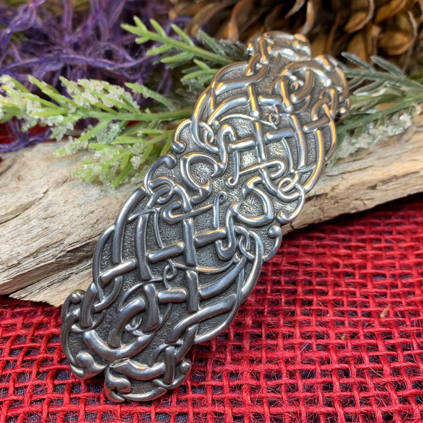 Celtic Knot Hair Clip, Celtic Barrette, Irish Jewelry, Pagan Jewelry, Friendship Gift, Wiccan Jewelry, Norse Jewelry, Art Deco  Barrette